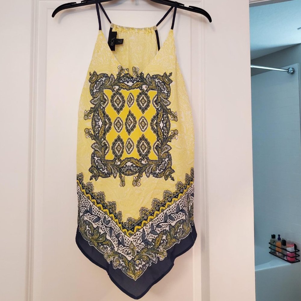 #468 BCX Yellow & Blue Handkerchief Tank Size Medium